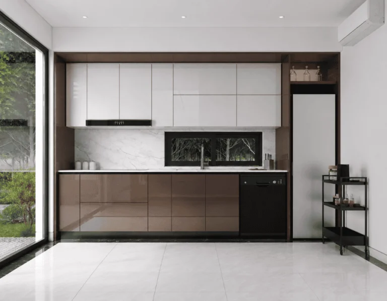 Tủ bếp inox cánh kính ICK007