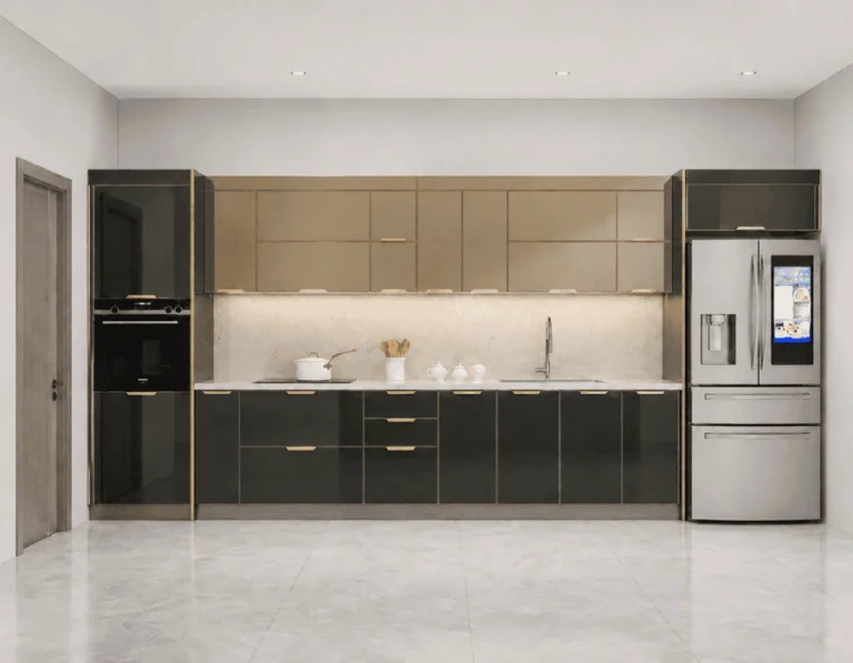 Tủ bếp inox cánh kính ICK003